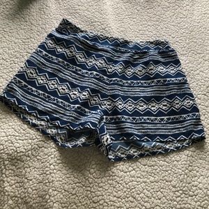 Blue tribal pattern summer shorts